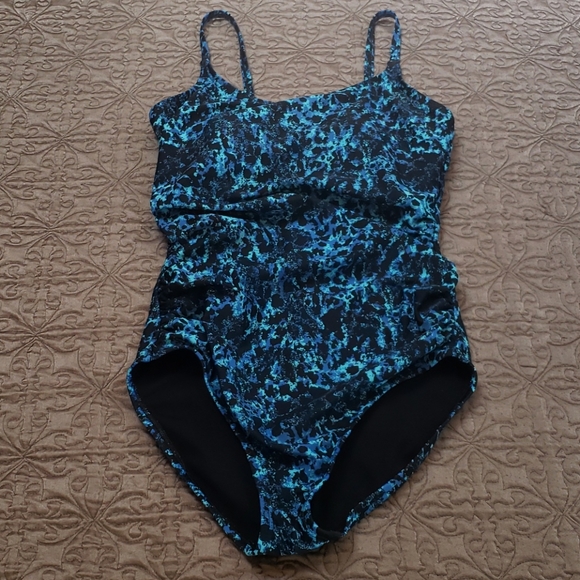 🦋4 for $20, or as marked. EUC- Speedo ‘Ultraback’ Blue Leopard Print One Piece - Picture 3 of 7